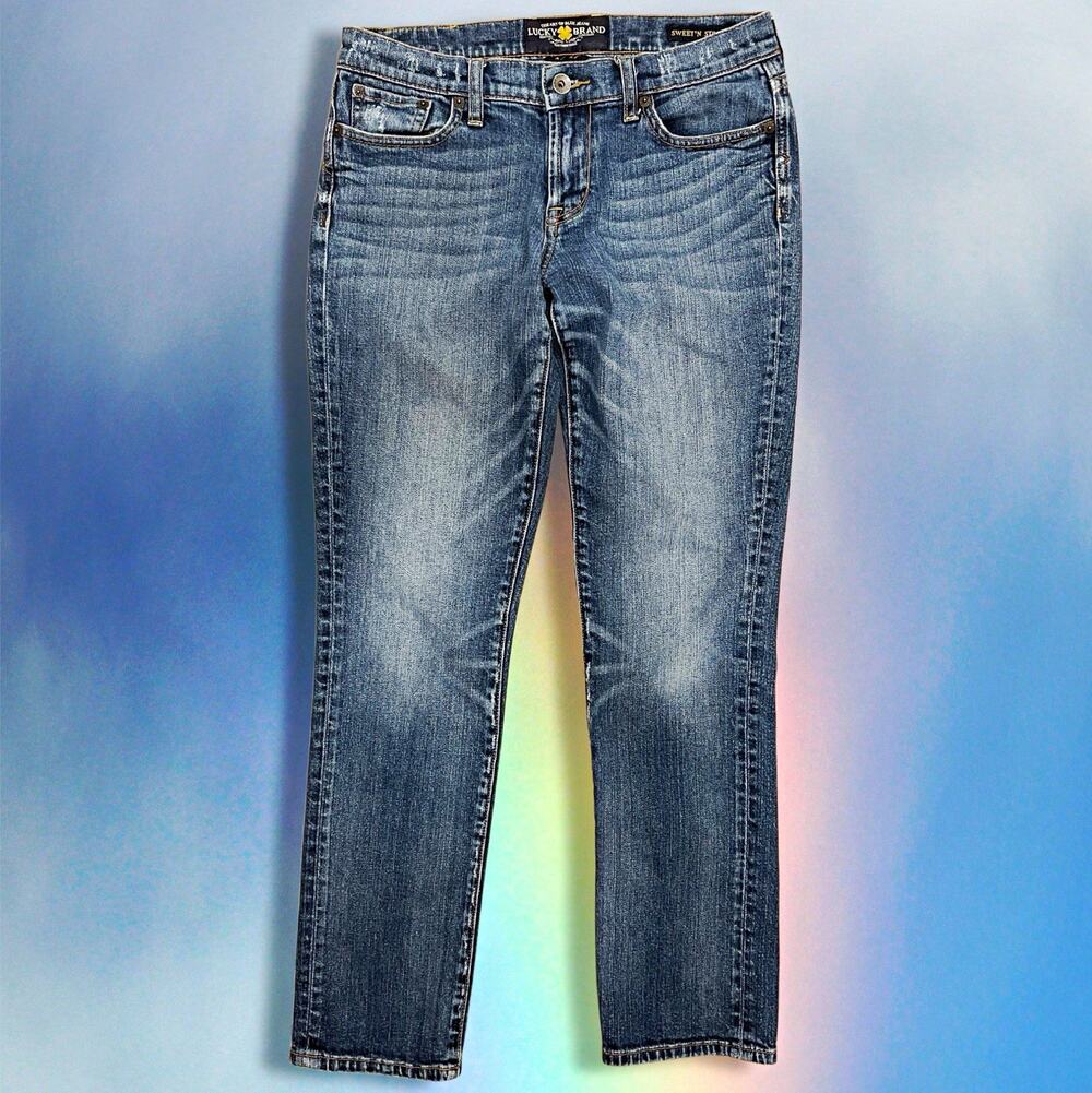 VTG Lucky Brand Sweet'n Straight Women Blue Med Wash Low Rise Stretch Jeans 4/27